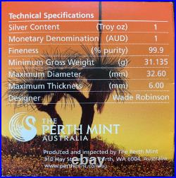 2012 1 oz Silver Australian Kangaroo High Relief Proof / With Box & COA