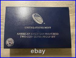 2012 AMERICAN EAGLE SAN FRANCISCO TWO COIN SILVER PROOF SET US MINT With BOX & COA