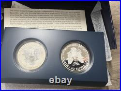 2012 AMERICAN EAGLE SAN FRANCISCO TWO COIN SILVER PROOF SET US MINT With BOX & COA