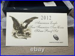 2012 AMERICAN EAGLE SAN FRANCISCO TWO COIN SILVER PROOF SET US MINT With BOX & COA