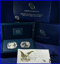 2012 American Eagle San Francisco 2-Coin. 999 Silver Proof Set with Boxes & COA