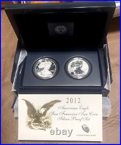 2012 American Eagle San Francisco Two Coin Silver Proof Set Box/Coa
