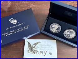 2012 American Eagle San Francisco Two-Coin Silver Proof Set with Box & OGP