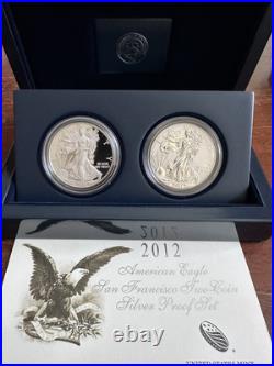 2012 American Eagle San Francisco Two-Coin Silver Proof Set with Box & OGP