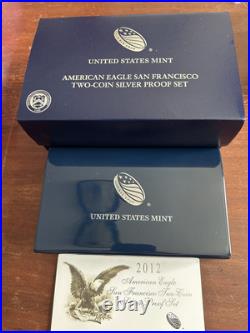 2012 American Eagle San Francisco Two-Coin Silver Proof Set with Box & OGP