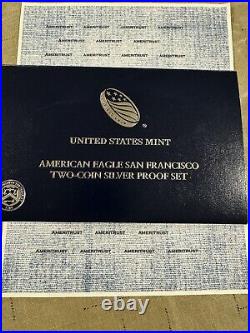 2012 American Eagle San Francisco Two-Coin Silver Proof Set with Box and COA