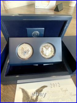 2012 American Silver Eagle San Francisco 2-coin Proof Set In Origin Box With COA