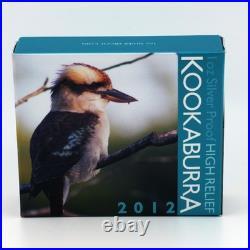 2012 Australia 1oz Silver Kookaburra High Relief Proof Box COA FIRST ISSUE