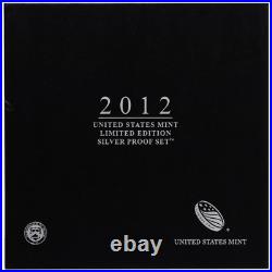 2012 Limited Edition Silver Proof Set Black Box & COA 7 Coins and Silver Eagle