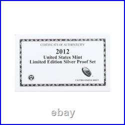 2012 Limited Edition Silver Proof Set Black Box & COA 7 Coins and Silver Eagle