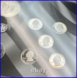 2012 Limited Edition Silver Proof Set Toned US Original Box & Coa 8 Coin Set