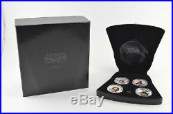 2012 Niue $2 Star Wars 1 Oz Silver Colored Proof 4 Coin Set Box & COA 9427