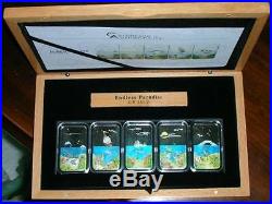 2012 Palau Silver Proof $2 Endless Paradise 5 coin set-BOX-Ship/Dolphin/Shark