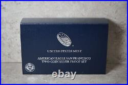 2012 S $1 Silver Eagle Coin Set Proof & Reverse Proof Box/coa