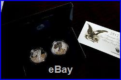 2012-S 75th Anniversary American Eagle Silver Proof Two-Coin Set (in Box with CoA)