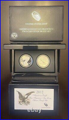 2012-S American Eagle 2-Coin Silver Proof Set BOX and COA