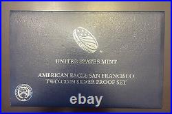 2012-S American Eagle 2-Coin Silver Proof Set BOX and COA
