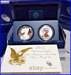 2012-S American Eagle San Francisco Two-Coin Silver Proof Set with Box & OGP
