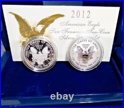 2012-S American Eagle San Francisco Two-Coin Silver Proof Set with Box & OGP