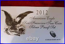 2012-S American Eagle Silver Proof & Reverse Proof 2 Coin Set with Box & COA