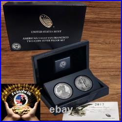 2012 S American Silver Eagle Reverse Proof 2 Coin Set COA US Mint OGP Box & COA
