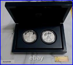 2012 S American Silver Eagle Reverse Proof 2 Coin Set COA US Mint OGP Box & COA