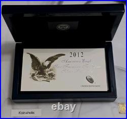 2012 S American Silver Eagle Reverse Proof 2 Coin Set COA US Mint OGP Box & COA