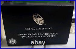 2012 S American Silver Eagle Reverse Proof 2 Coin Set COA US Mint OGP Box & COA
