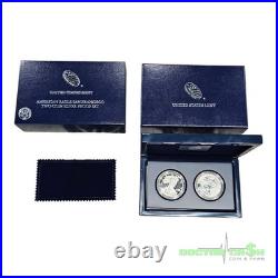 2012 S Proof An Reverse Proof Silver Eagle 2 Coin San Francisco Set With Box/coa