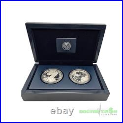 2012 S Proof An Reverse Proof Silver Eagle 2 Coin San Francisco Set With Box/coa