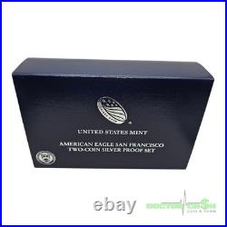 2012 S Proof An Reverse Proof Silver Eagle 2 Coin San Francisco Set With Box/coa