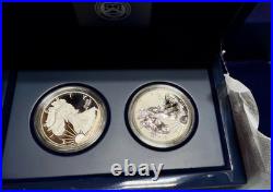 2012 S Reverse Proof Silver Eagle 2 Coin San Francisco Set With Box/coa