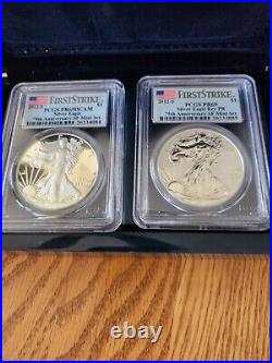 2012 S Reverse Proof Silver Eagle 2 Coin San Francisco Set With Box/coa