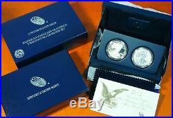 2012 S Reverse Proof Silver Eagle 2 Coin San Francisco Set With Box/coa K