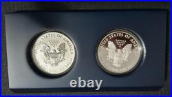 2012-S San Fran American Silver Eagle Proof & Reverse Proof Set of 2 Box & COA