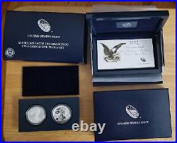 2012 S Two-Coin Silver Proof Set American Eagle San Francisco withBox & COA