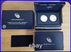 2012 S Two-Coin Silver Proof Set American Eagle San Francisco withBox & COA