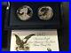 2012 S US AMERICAN EAGLE 2 COIN SILVER EAGLE REVERSE PROOF SET WithCOA & BOX