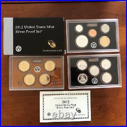 2012-S US Mint Silver Proof Set Key Date in Series with Original Mint Box/COA