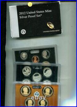 2012 S United States 90% Silver Proof Set Original Government Box + Coa 1381r
