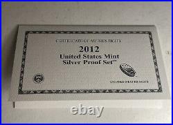 2012-S United States Mint Silver Proof Set With COA & Box KEY DATE