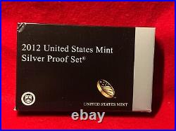 2012 S United States Mint Silver Proof Set in Original Box and COA