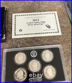 2012 S United States Mint Silver Proof Set with Box San Fransisco