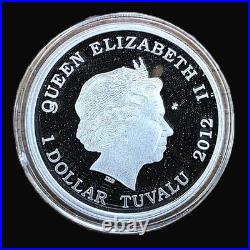 2012 Tuvalu $1 Dragons of Legend 1 oz 5-Coin Colorized Silver Proof Set withBox