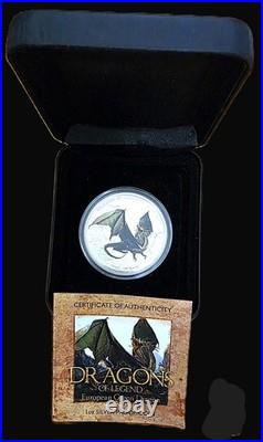 2012 Tuvalu $1 Dragons of Legend 1 oz 5-Coin Colorized Silver Proof Set withBox
