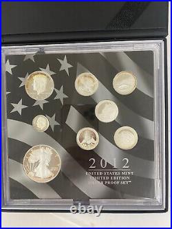 2012 US Mint Limited Edition Silver Proof 8 Coin set with Box, COA & Sleeve