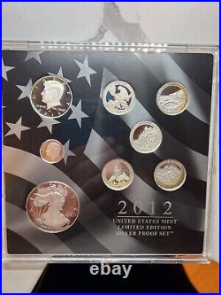 2012 US Mint Limited Edition Silver Proof Set 8 Coins with Box COA #72-59941