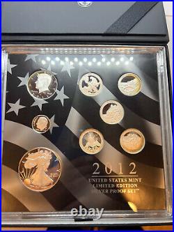 2012 US Mint Limited Edition Silver Proof Set 8 Coins with Box COA #72-59941