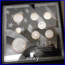 2012 US Mint Limited Edition Silver Proof Set withBox & COA
