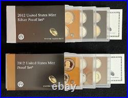 2012 US Mint Proof & 2012 US Mint Silver Proof Sets with Boxes & COAs